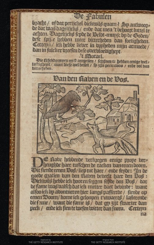 Although it looks as if it would have been printed earlier, this style of Gothic type and simple woodcuts is characteristic of cheap Dutch printing throughout the 18th century.