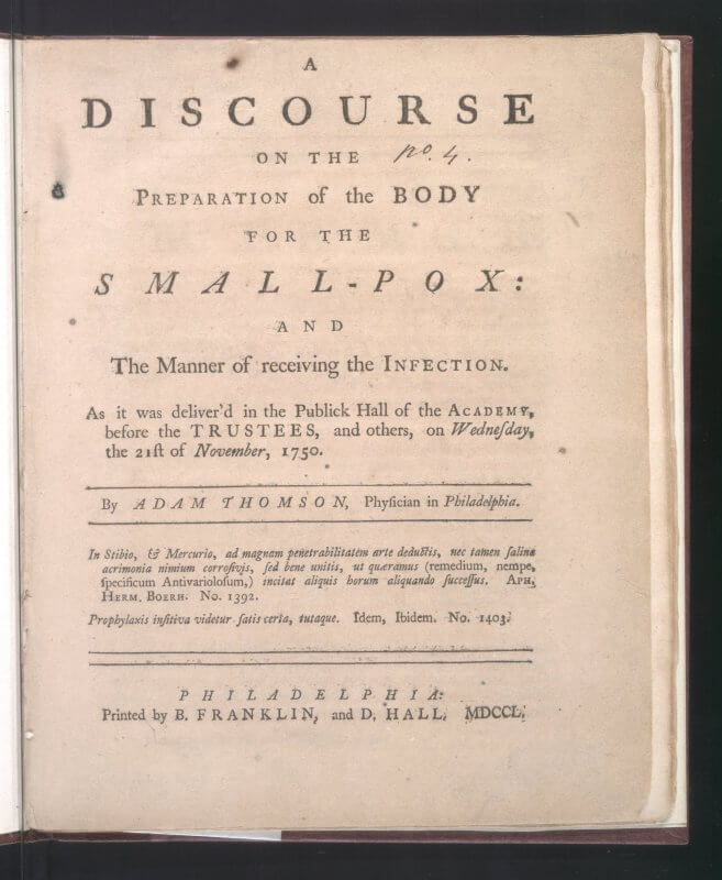 The title page to this pamphlet emphasizes not only the title of the work but that it was delivered to the Academy of Physicians, signalling its authority to potential buyers.